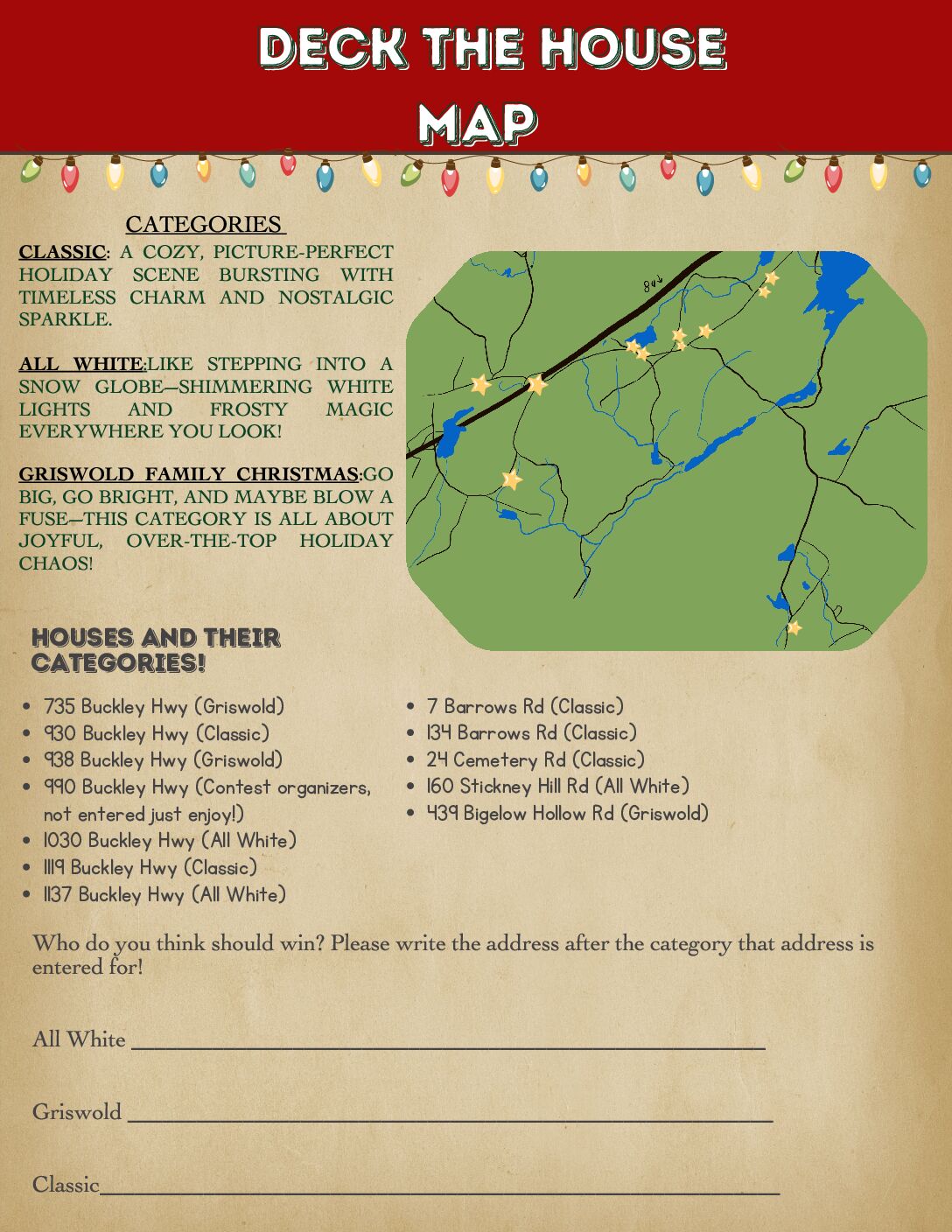 Map and Directions Worksheet Deck the House