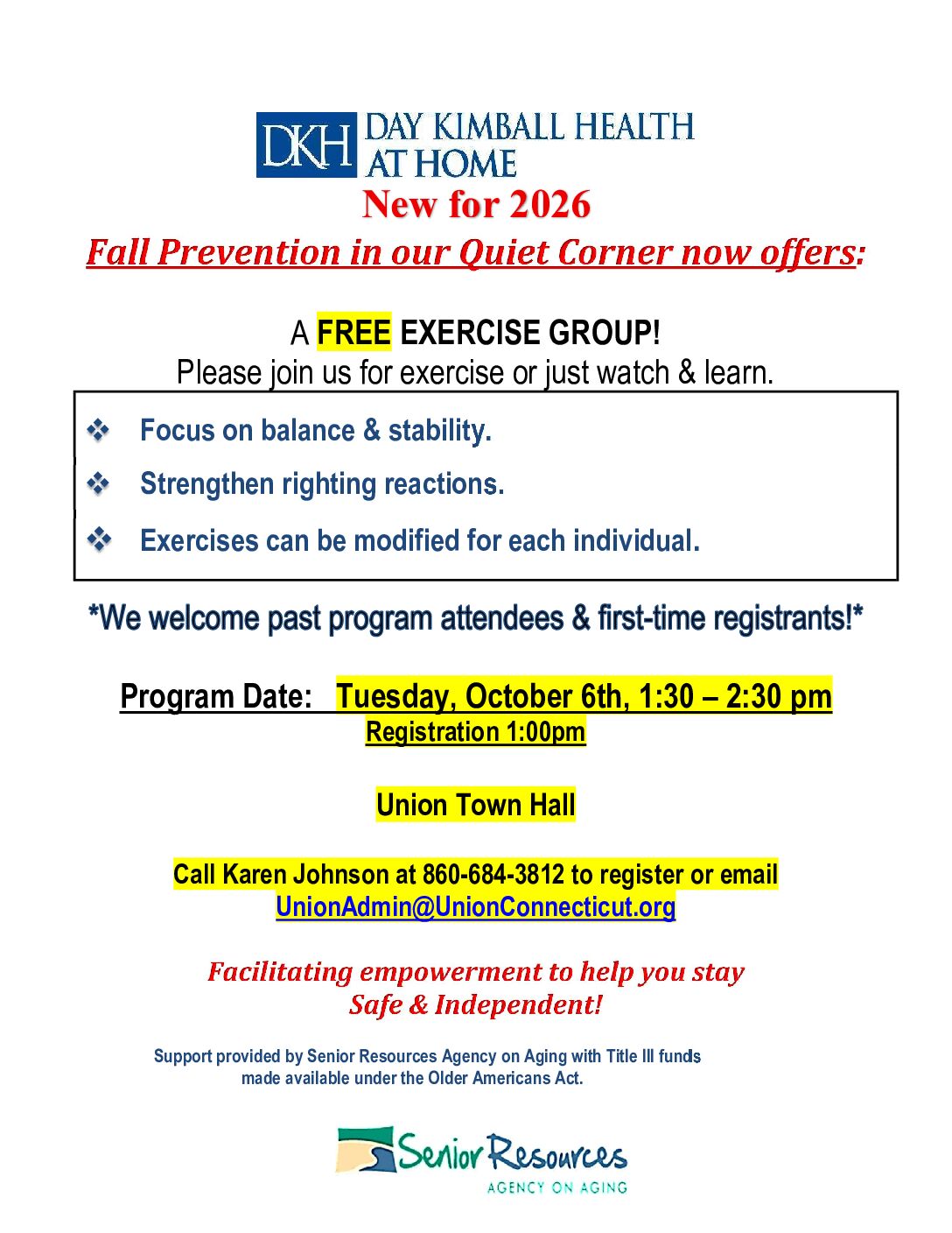 Free Exercise Class 10-2026 Flyer