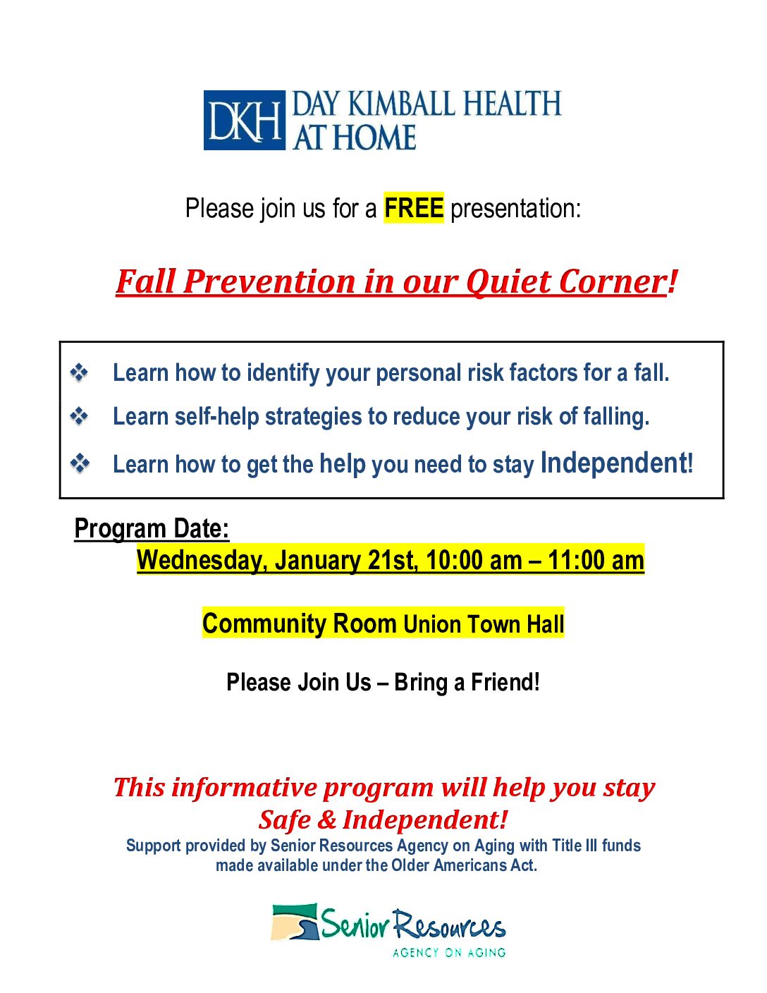 DKH Stay Independent – fall prevention